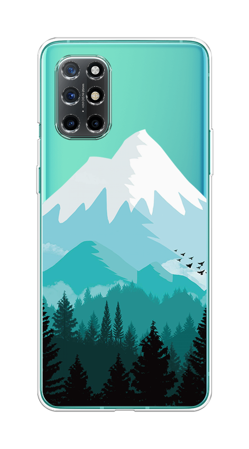 

Чехол на OnePlus 8T "Синяя снежная гора", Белый;голубой, 151150-2