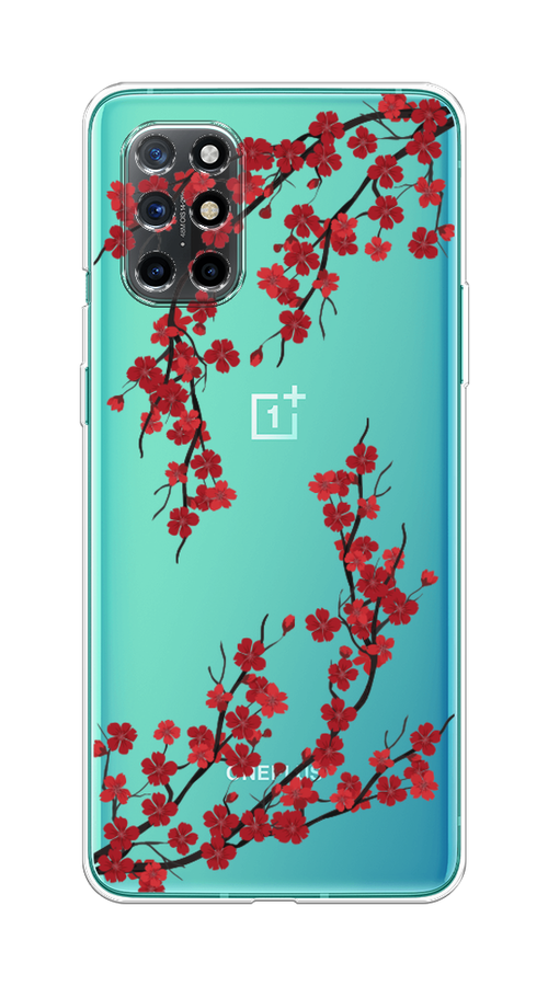 

Чехол на OnePlus 8T "Красная сакура", Красный;черный, 151150-2