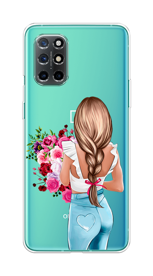 

Чехол на OnePlus 8T "Девушка с цветами", Коричневый;розовый;голубой, 151150-6