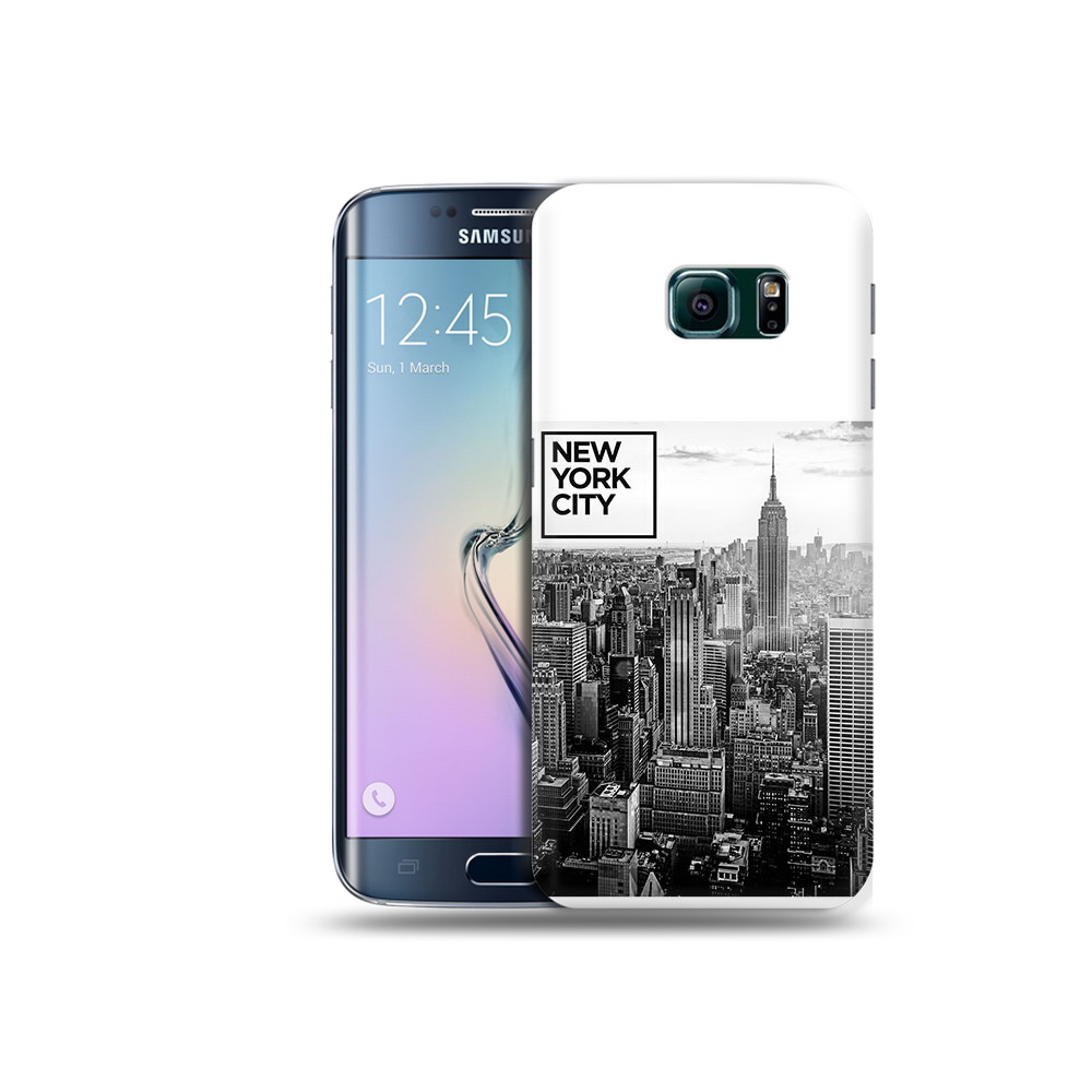 

Чехол MyPads Tocco для Samsung Galaxy S6 Edge черно белый ньюерк, Прозрачный, Tocco