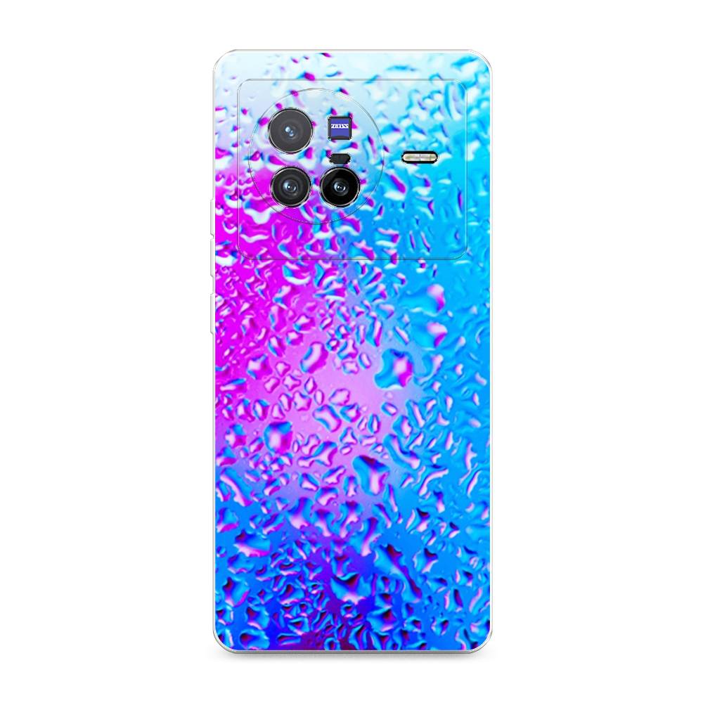

Чехол на Vivo X80 "Капли на стекле", Голубой;розовый, 266550-3