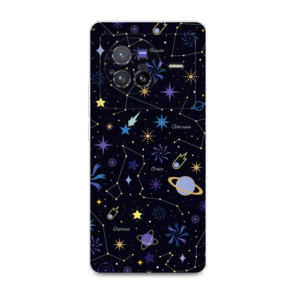

Чехол на Vivo X80 "Цветной космос", Желтый, 266550-2