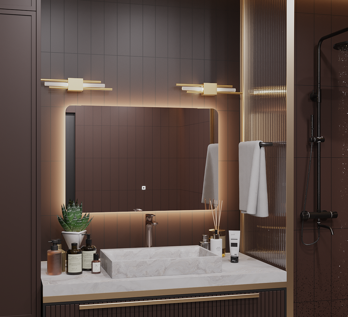 Зеркало для ванной Alias Эос 70*90 с тёплой LED-подсветкой горизонтальное