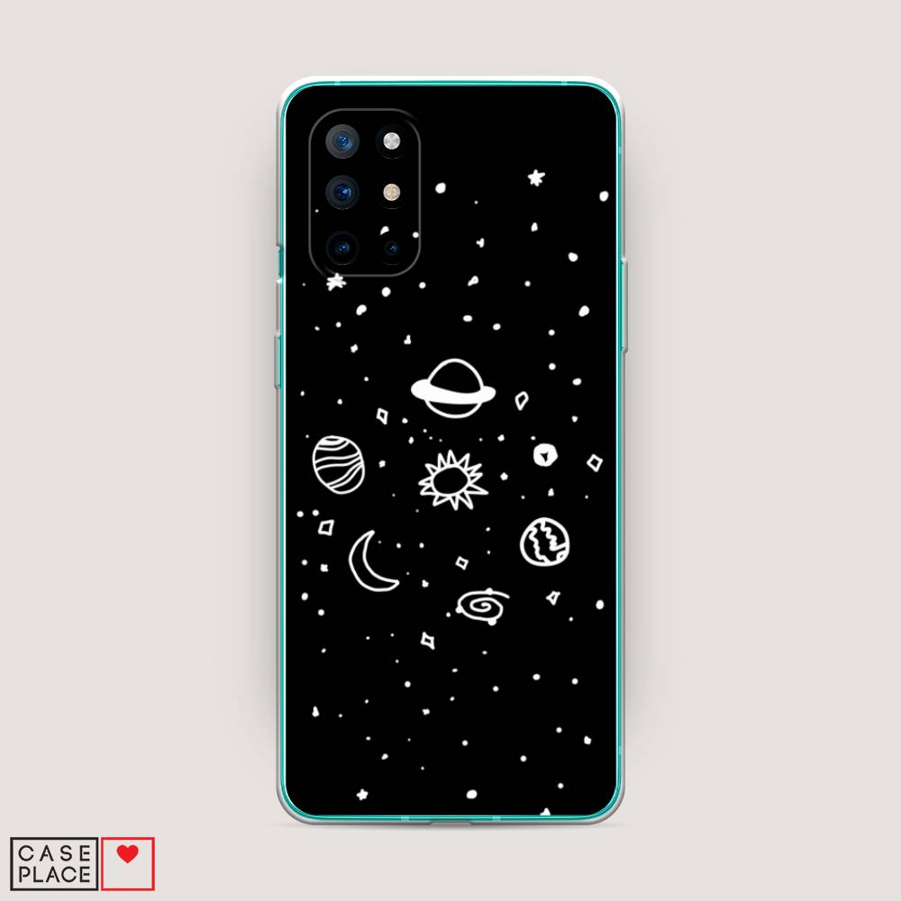 

Чехол на OnePlus 8T "Дудл солнечной системы", Бежевый;серый, 151150-2
