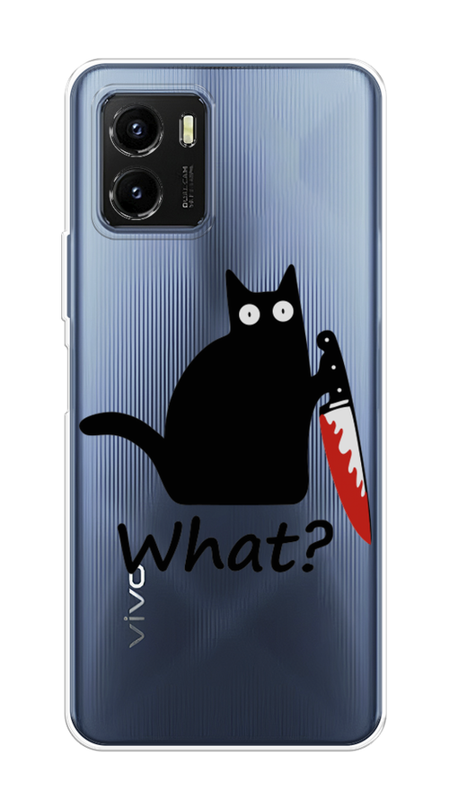 

Чехол на Vivo Y10 "Котик с ножом", Черный;красный, 266450-6
