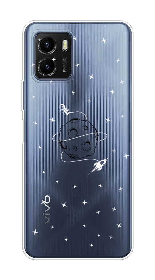 

Чехол на Vivo Y10 "Полет вокруг луны", Белый;серый;черный, 266450-2