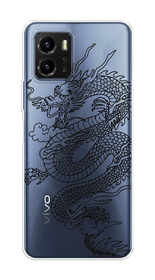 

Чехол на Vivo Y10 "Большой китайский дракон", Черный;серый, 266450-1