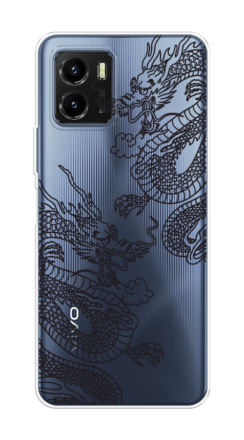 

Чехол на Vivo Y10 "Два китайских дракона", Серый;черный, 266450-1