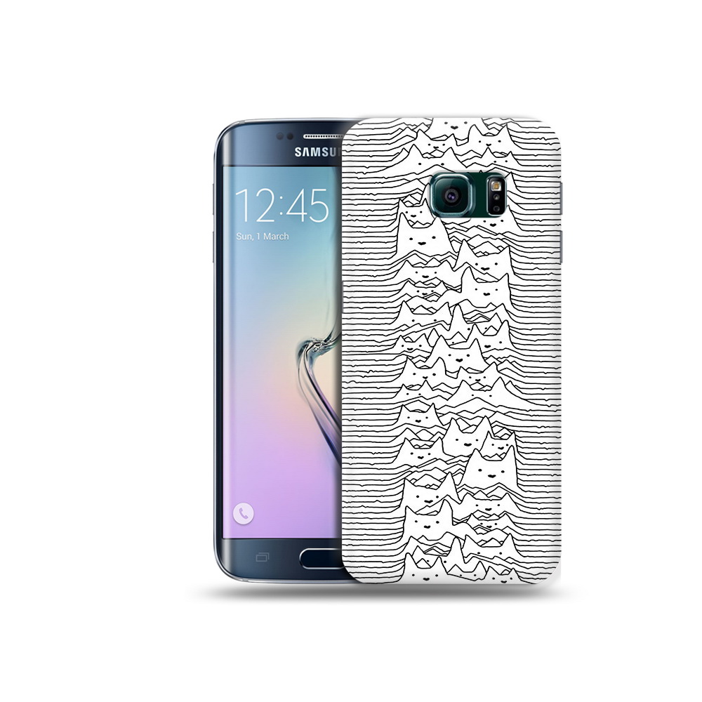 

Чехол MyPads Tocco для Samsung Galaxy S6 Edge черно белые коты 3D, Прозрачный, Tocco