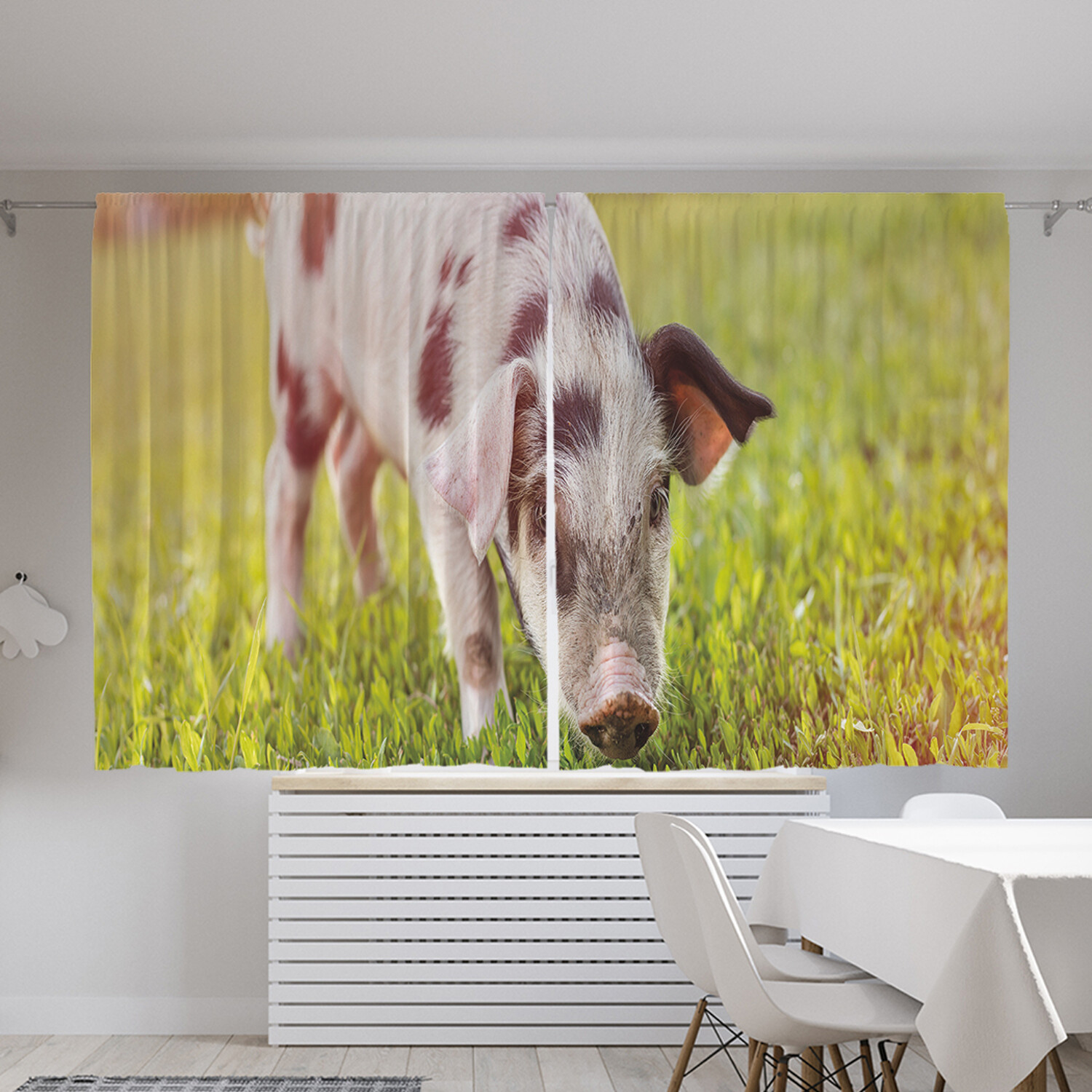 

Классические шторы JoyArty "Пятнистая свинья", серия Oxford DeLux, 2 полотна 145x180 см, Пятнистая свинья