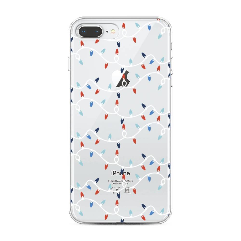 

Чехол на Apple iPhone 7 Plus "Разноцветная гирлянда", Белый;красный;синий, 10750-5