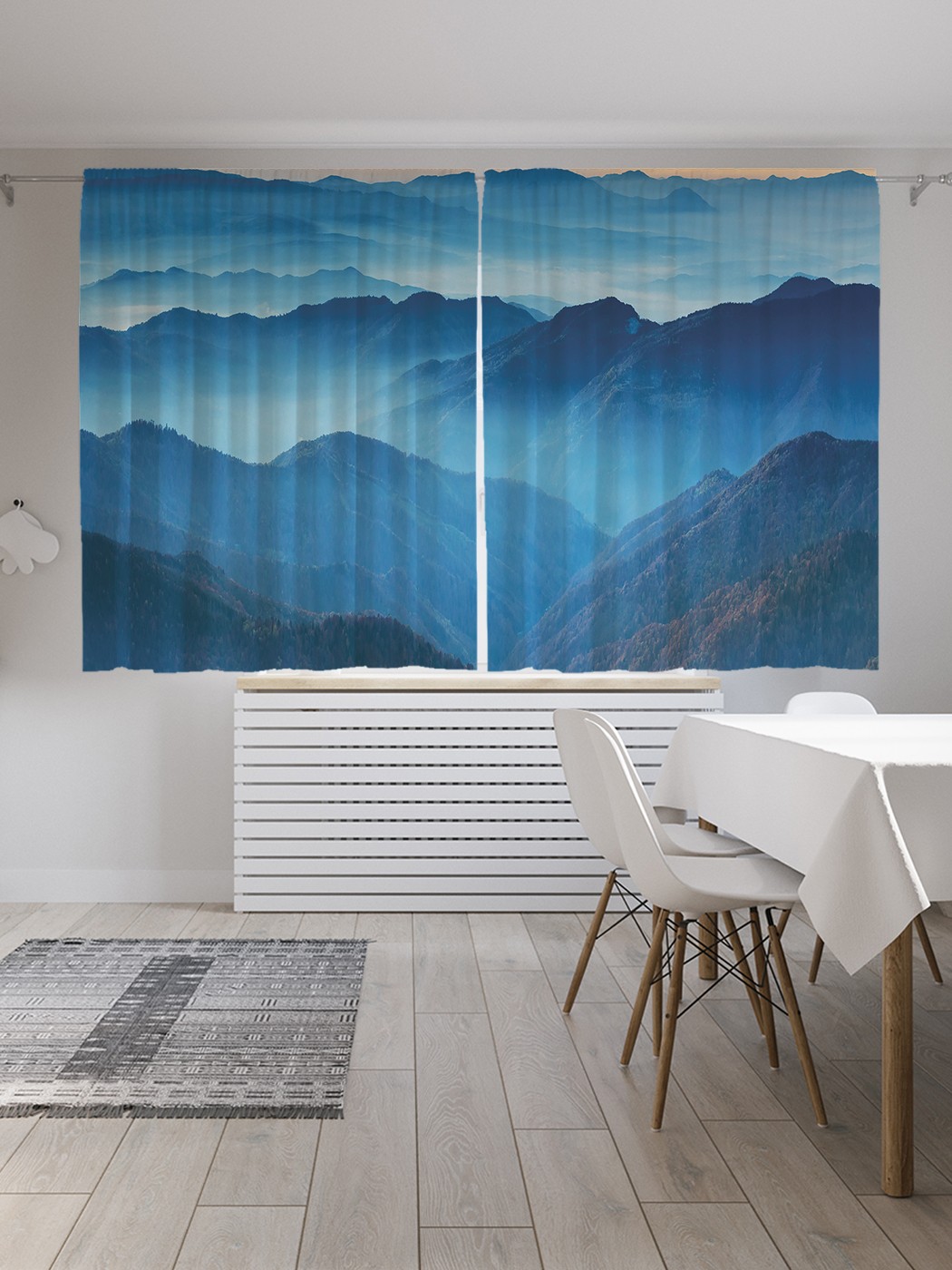 фото Классические шторы joyarty "горные хребты", серия oxford delux, 2 полотна 145x180 см