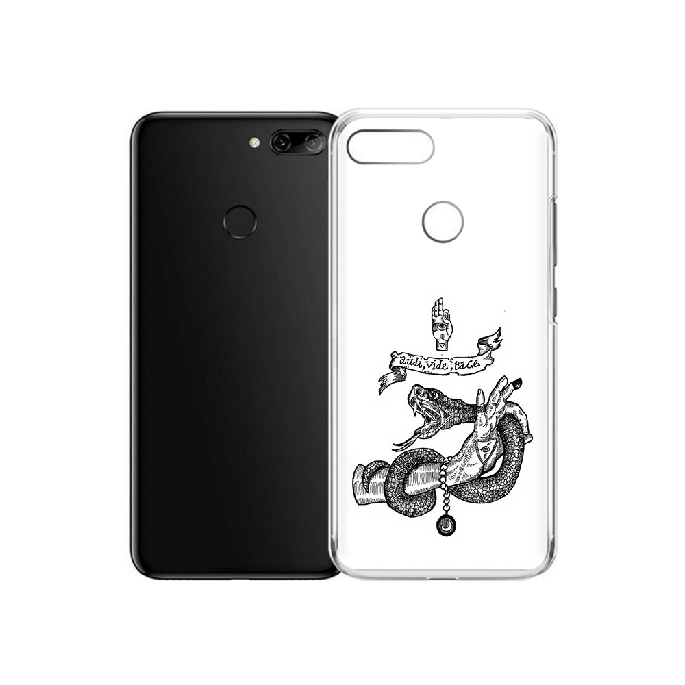 

Чехол MyPads Tocco для Alcatel 1S змея на руке рисунок (PT227137.662.366), Прозрачный, Tocco