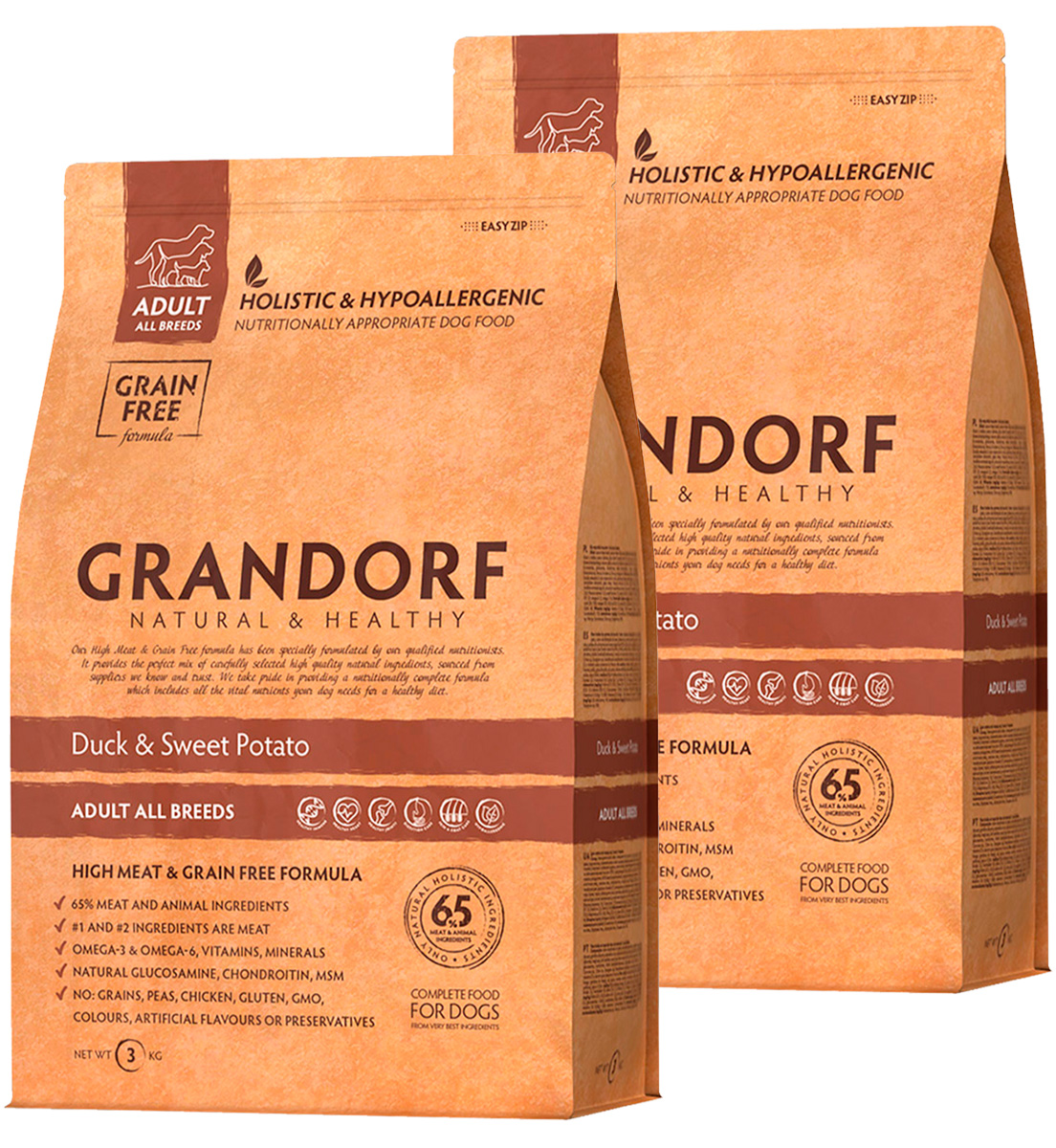 

GRANDORF GRANDORF ADULT ALL BREEDS DUCK & POTATO для взрослых собак всех пород беззерновой