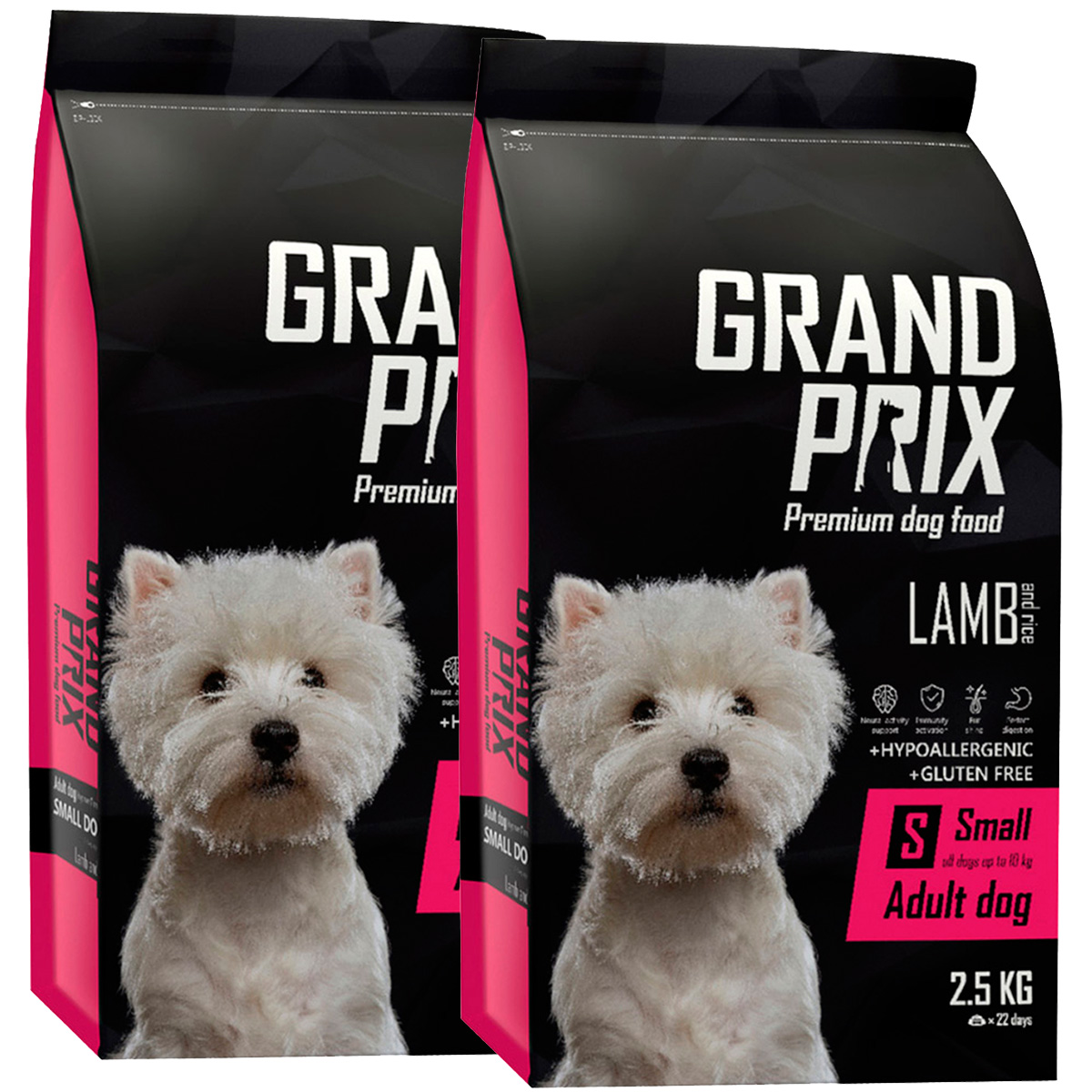 

GRAND PRIX GRAND PRIX SMALL ADULT для взрослых собак маленьких пород с ягненком (2,5 + 2,5