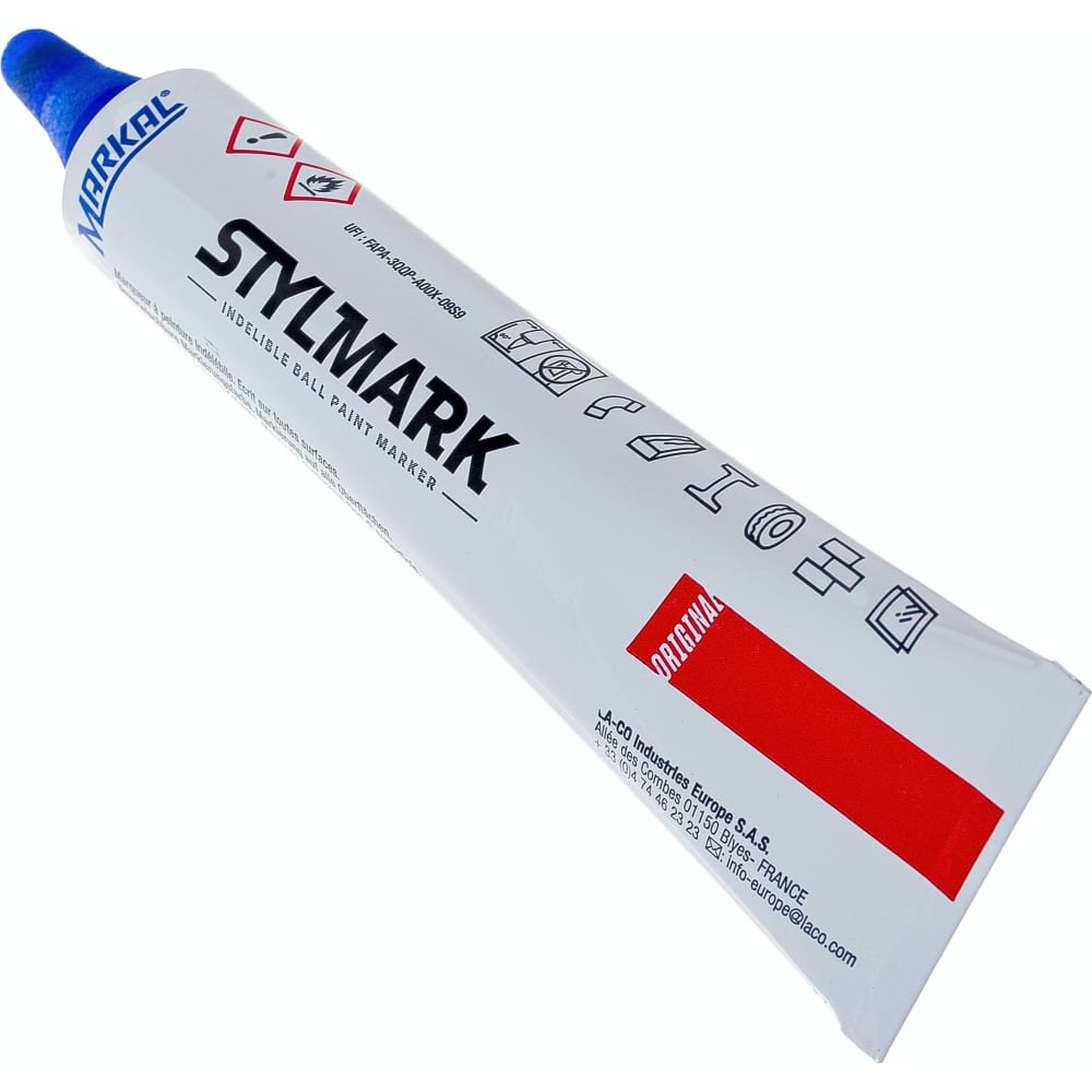 

Markal маркер краска в металлической тубе Stylmark, 3,0 мм, синий 96657