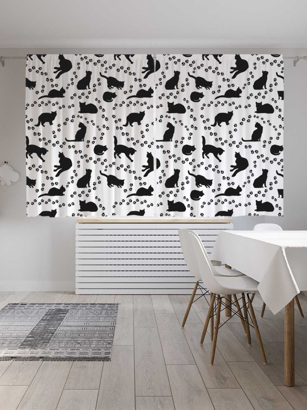 

Классические шторы JoyArty "Кошачьи тропы", серия Oxford DeLux, 2 полотна 145x180 см, Кошачьи тропы