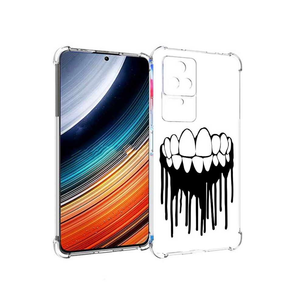 

Чехол MyPads зубы для Xiaomi Redmi K40S/Poco F4, Прозрачный, Tocco