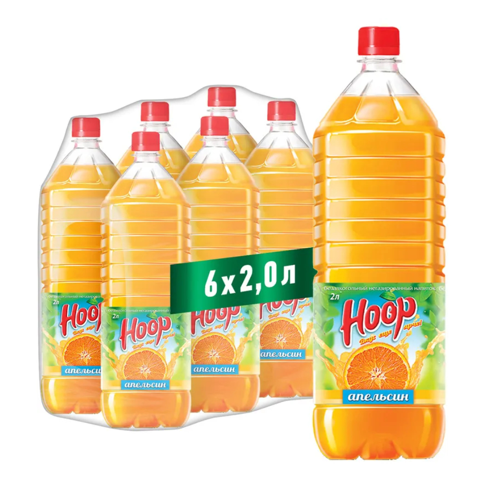 Напиток Hoop негазированный, со вкусом апельсина, 6x2 л