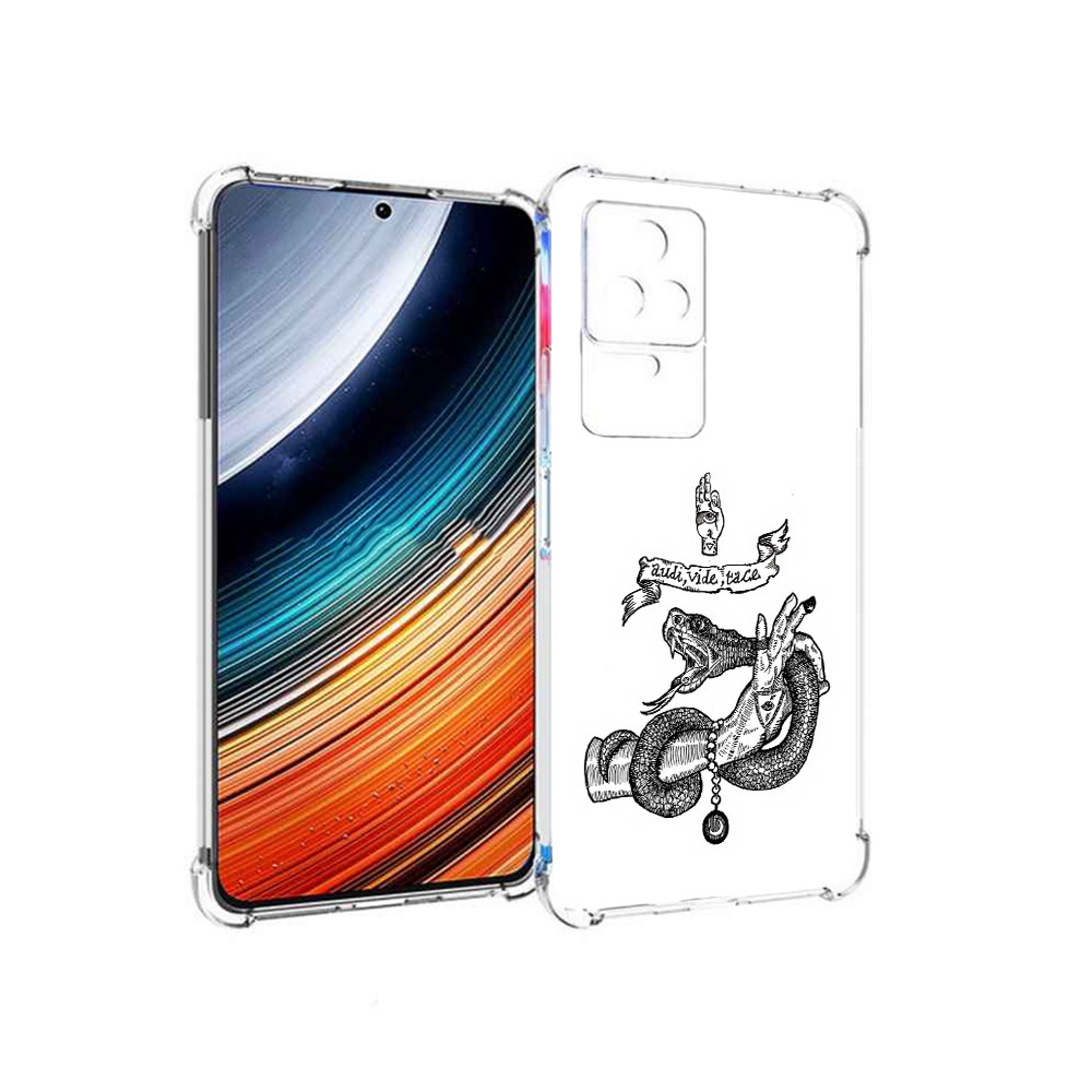 Чехол MyPads змея на руке рисунок для Xiaomi Redmi K40S/Poco F4