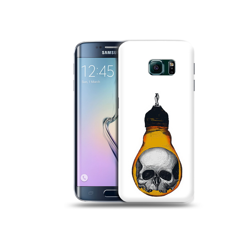 

Чехол MyPads Tocco для Samsung Galaxy S6 Edge череп в лампочке, Прозрачный, Tocco