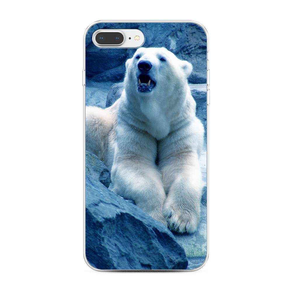 

Чехол на Apple iPhone 7 Plus "Белый медведь", Голубой;белый, 10750-1