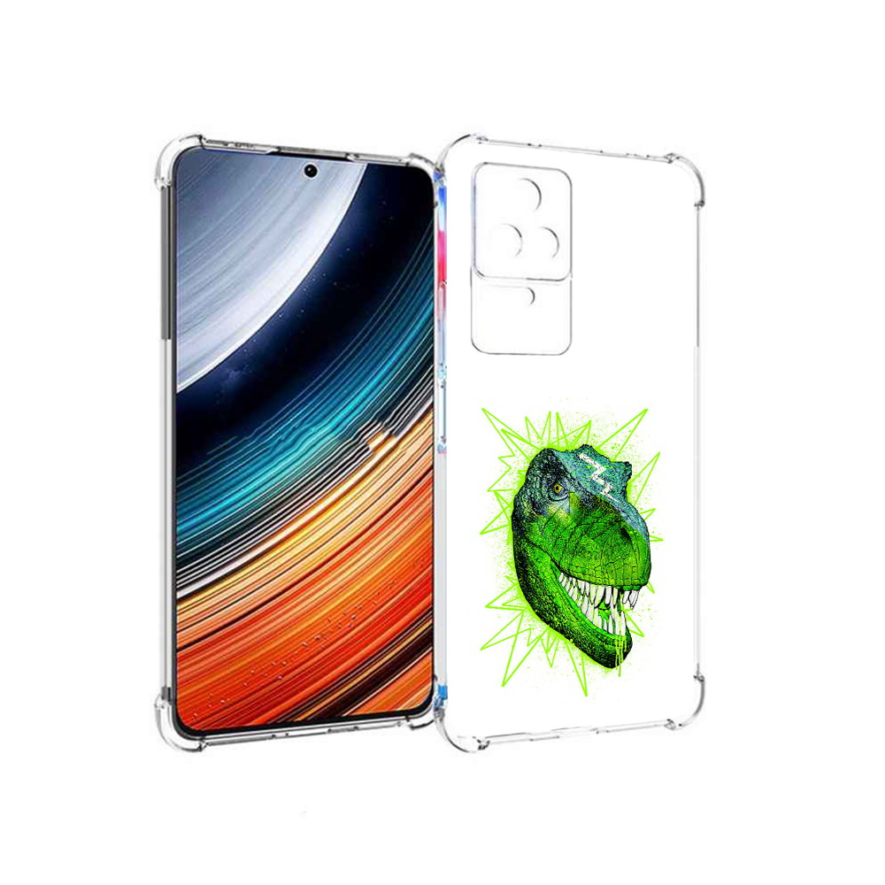 

Чехол MyPads зеленый динозавр для Xiaomi Redmi K40S/Poco F4, Прозрачный, Tocco