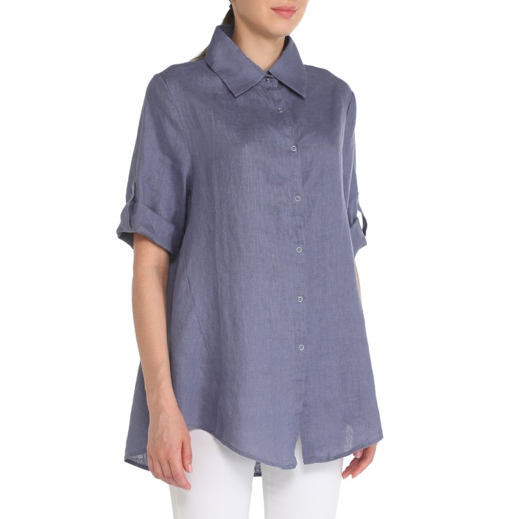 

Рубашка женская Maison David MLY2116 синяя XS, Синий, MLY2116
