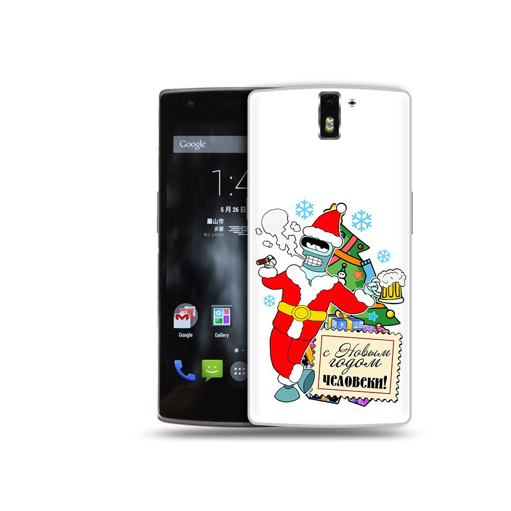 

Чехол MyPads Tocco для OnePlus One С новым годом человеки, Прозрачный, Tocco