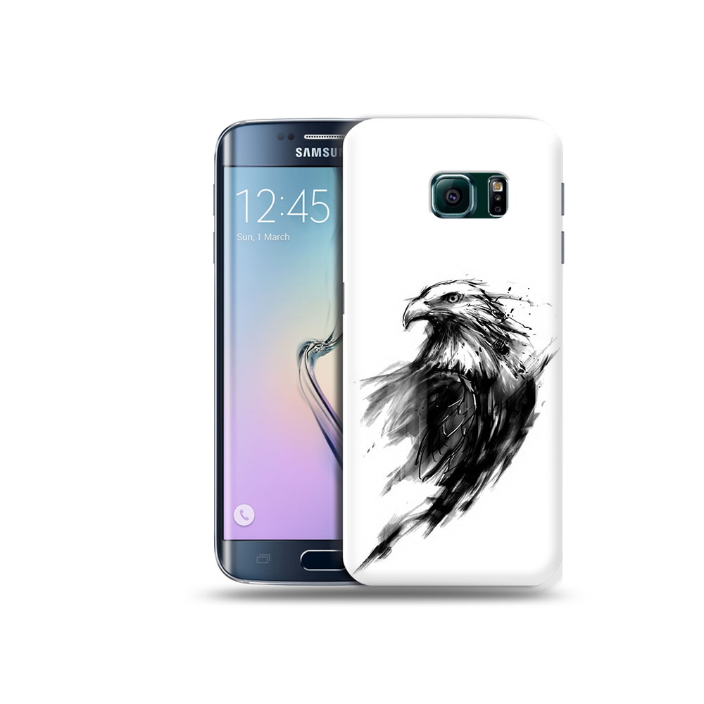 

Чехол MyPads Tocco для Samsung Galaxy S6 Edge чб птица, Прозрачный, Tocco