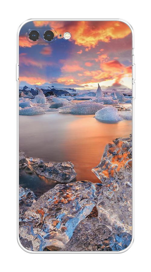 

Чехол на Apple iPhone 7 Plus "Ледники", Синий;оранжевый, 10750-1