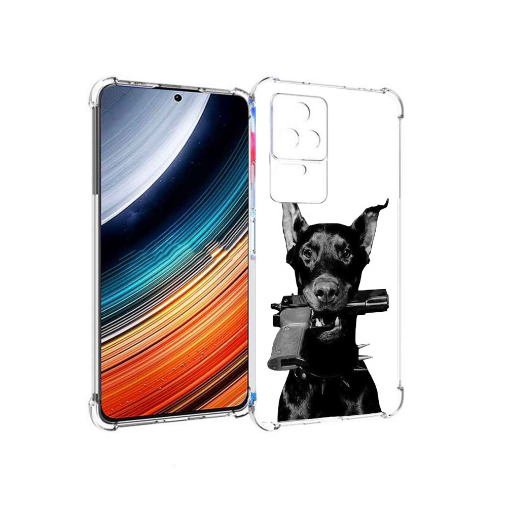 

Чехол MyPads доберман с пистолетом для Xiaomi Redmi K40S/Poco F4, Прозрачный, Tocco