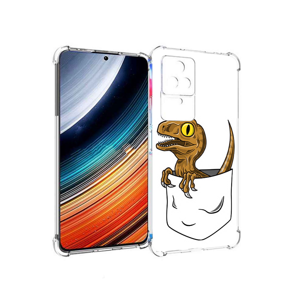 

Чехол MyPads динозавр в кармане для Xiaomi Redmi K40S/Poco F4, Прозрачный, Tocco