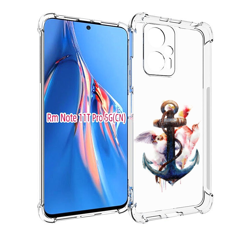 

Чехол MyPads якорь с птицами для Xiaomi Redmi Note 11T Pro / 11T Pro Plus / Poco X4 GT ..., Прозрачный, Tocco
