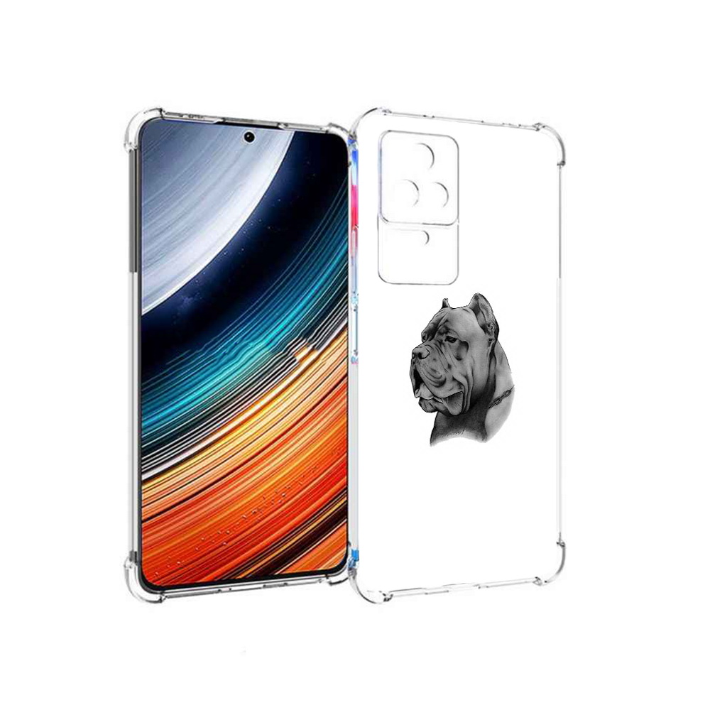 

Чехол MyPads грозный бульдог для Xiaomi Redmi K40S/Poco F4, Прозрачный, Tocco