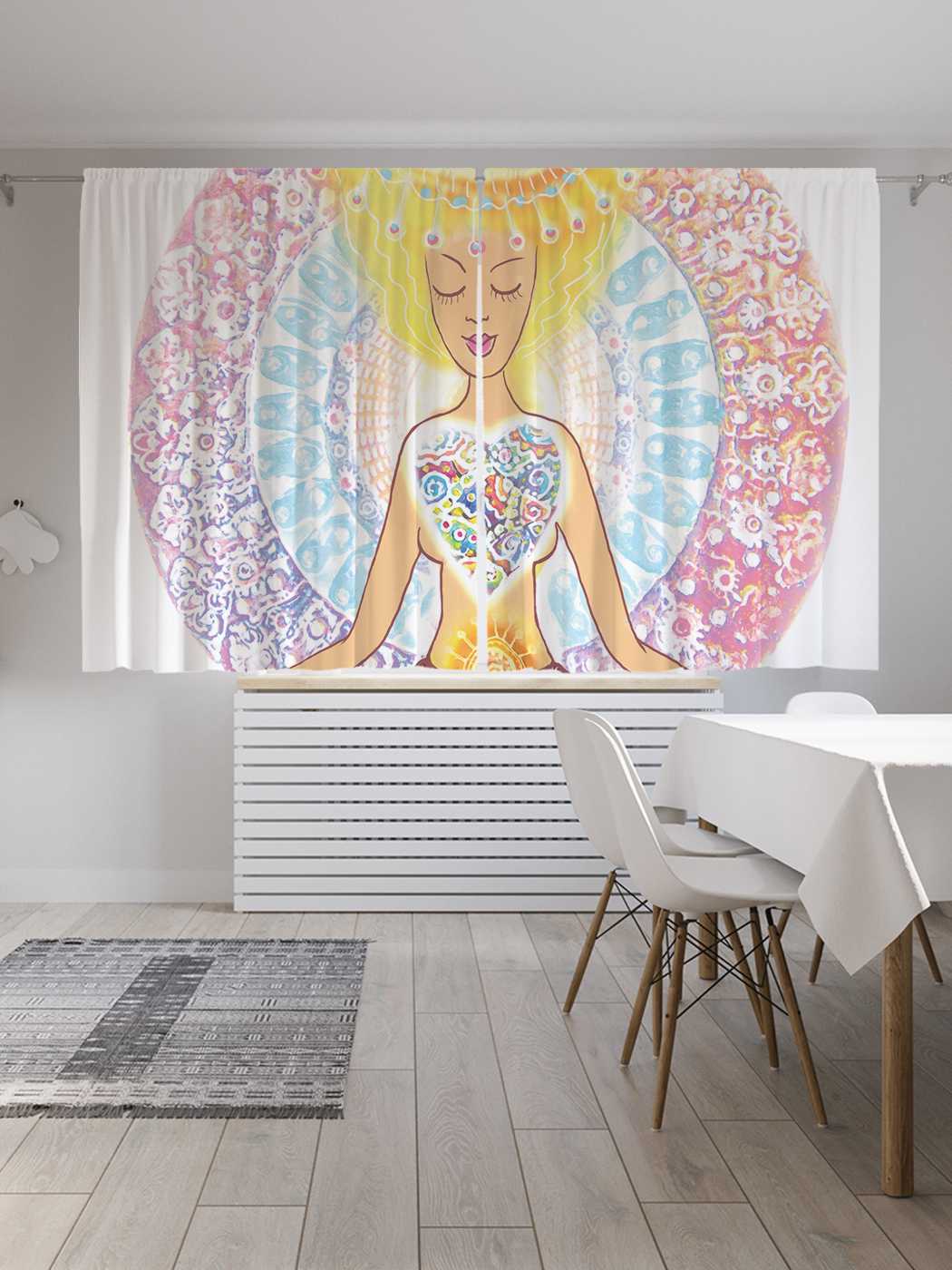 фото Классические шторы joyarty "гармония йоги", серия oxford delux, 2 полотна 145x180 см