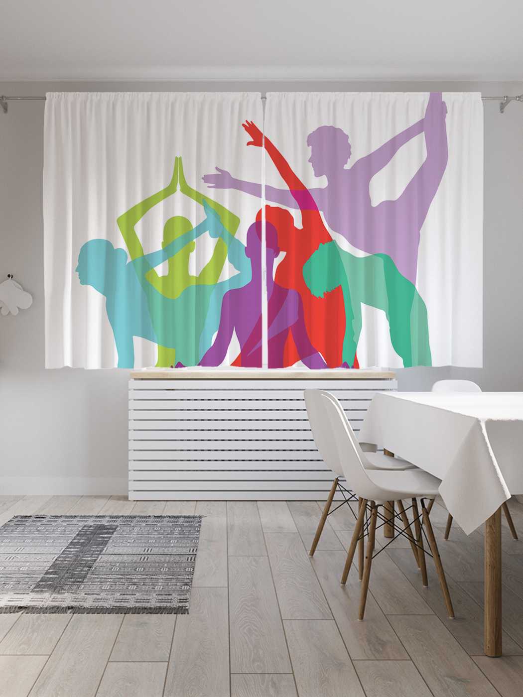 фото Классические шторы joyarty "изящество йоги", серия oxford delux, 2 полотна 145x180 см