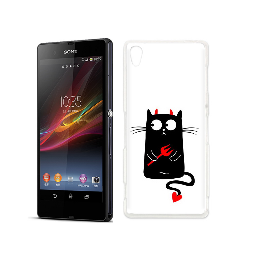 

Чехол MyPads Tocco для Sony Xperia Z Кот демон, Прозрачный, Tocco