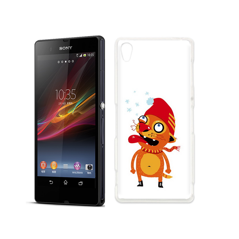 

Чехол MyPads Tocco для Sony Xperia Z Зимний кот, Прозрачный, Tocco