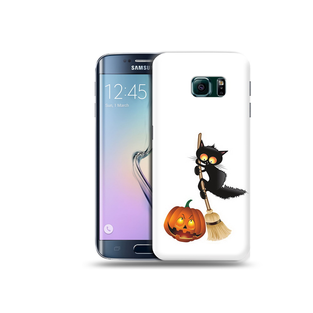

Чехол MyPads Tocco для Samsung Galaxy S6 Edge хэлуинский котик, Прозрачный, Tocco