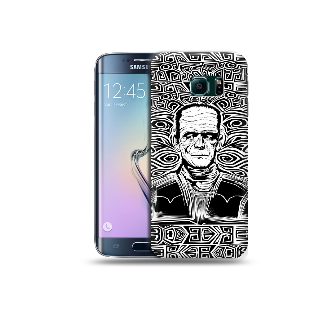 Чехол MyPads Tocco для Samsung Galaxy S6 Edge франкенштейн черно белый
