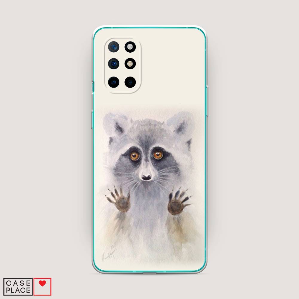 

Чехол на OnePlus 8T "Енот за стеклом", Бежевый;серый, 151150-4