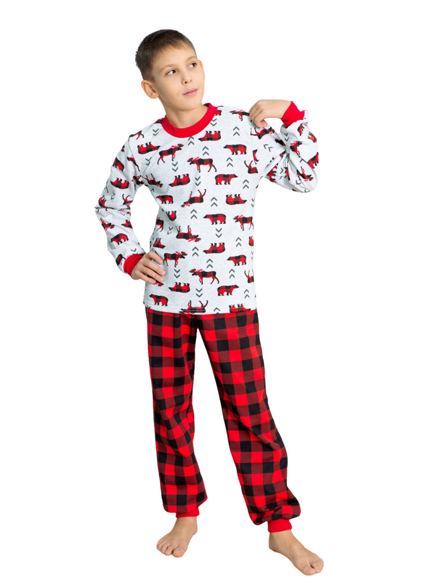 Пижама детская LIDEKO kids М70-16 цв. серый; красный р. 140