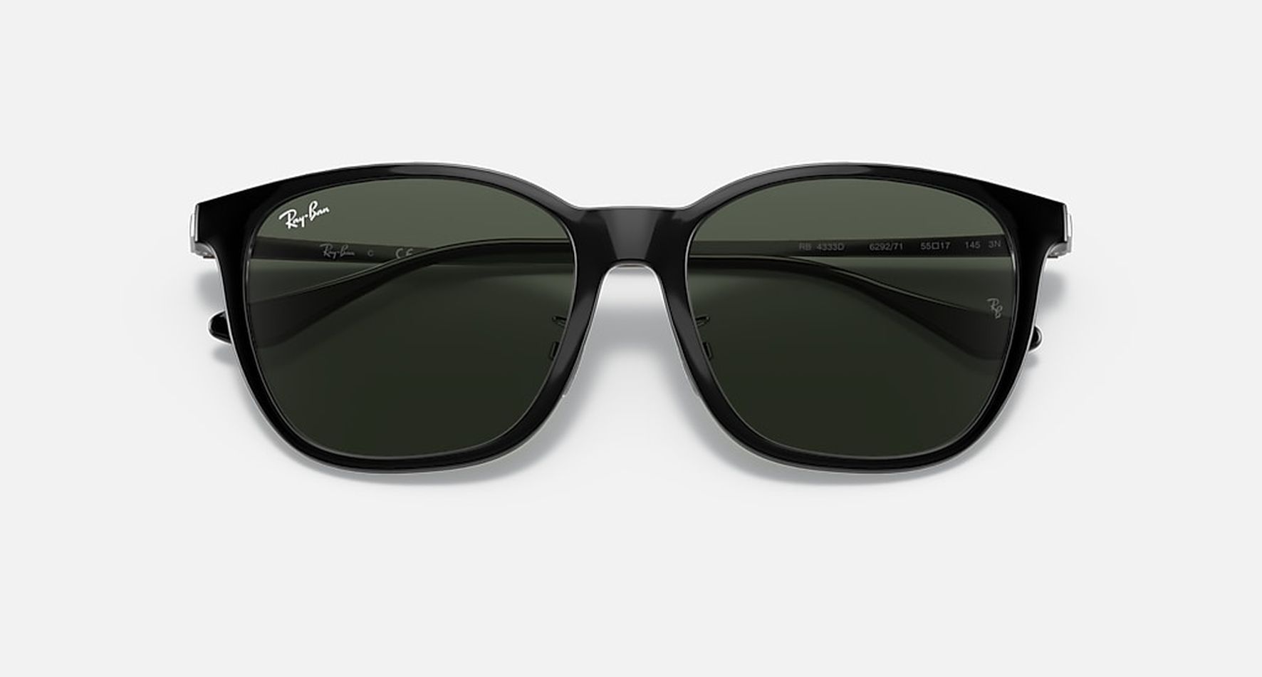 

Солнцезащитные очки унисекс Ray-Ban RB4333D черные/зеленые, RB4333D