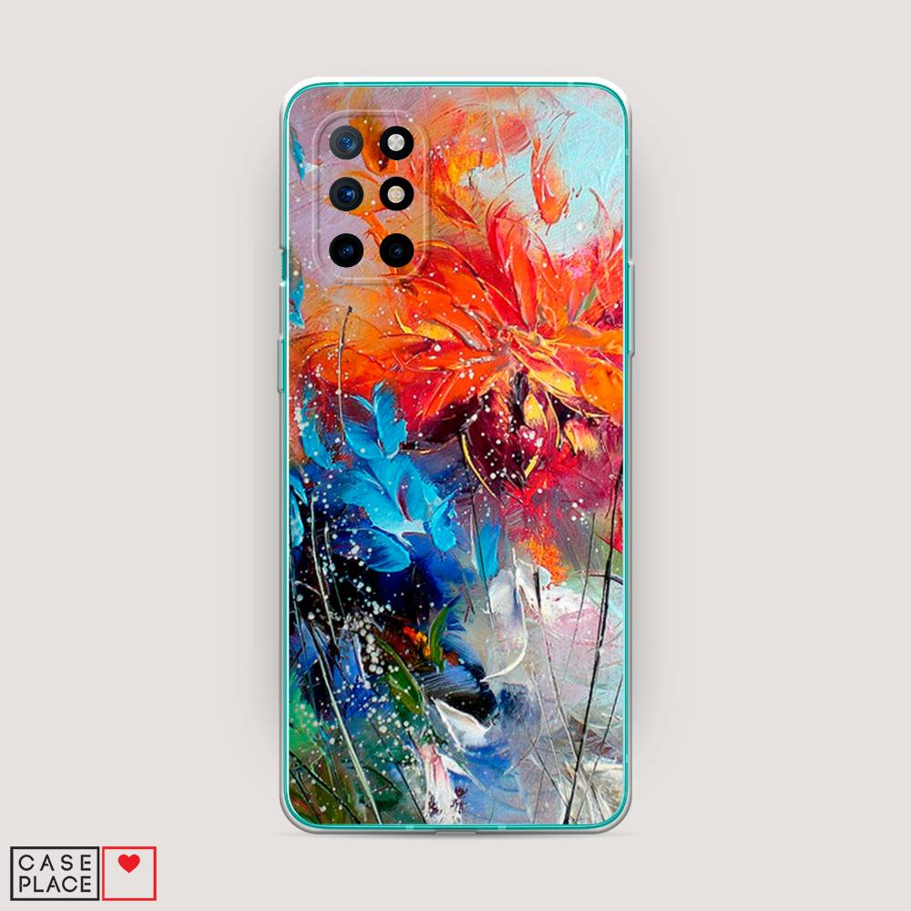 

Чехол на OnePlus 8T "Абстрактные цветы", Оранжевый;синий, 151150-4