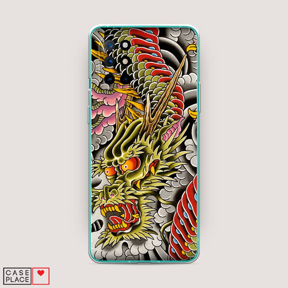 

Чехол на OnePlus 8T "Японский дракон", Желтый;розовый;красный, 151150-4