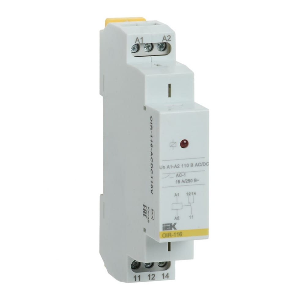 

Промежуточное реле IEK OIR 1 контакт 16А 110В AC/DC OIR-116-ACDC110V