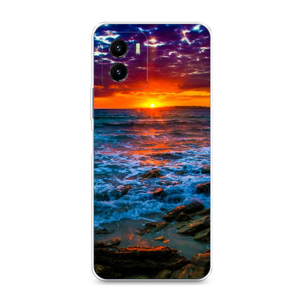 

Чехол на Vivo Y10 "Закат 1", Оранжевый;синий, 266450-2