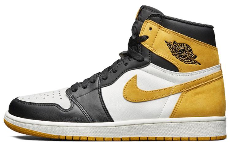 

Кеды унисекс Jordan Air Jordan 1 Retro High Og Yellow Ochre разноцветные 44 EU, Разноцветный, Air Jordan 1 Retro High Og Yellow Ochre