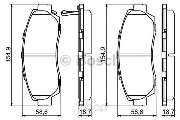 

Тормозные колодки Bosch передние дисковые 986494308, Колодки тормозные дисковые передние